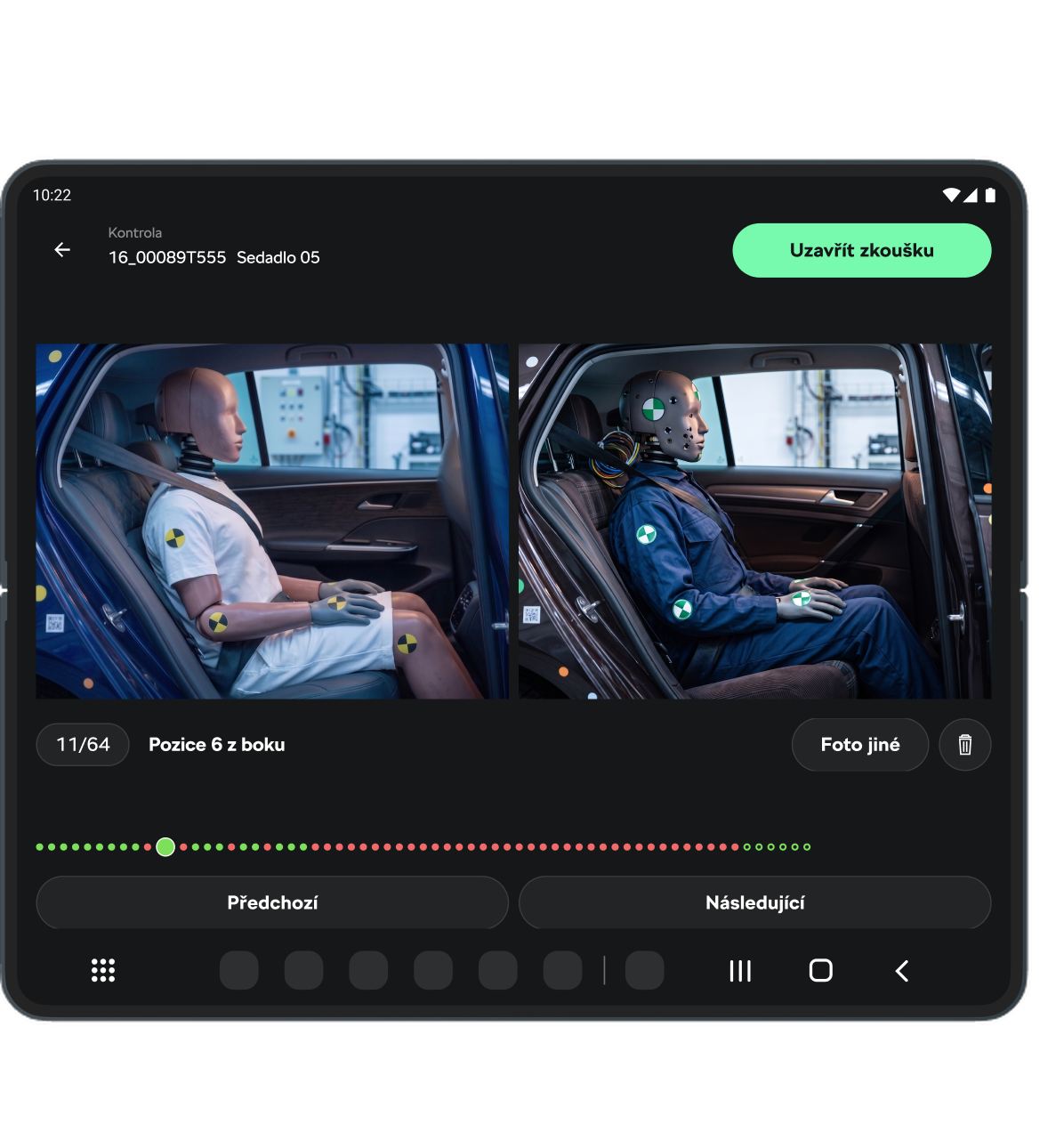 Photo Creation Guide app running on an unfolded foldable phone