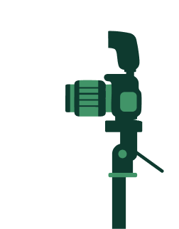 Camera on a tripod illustration