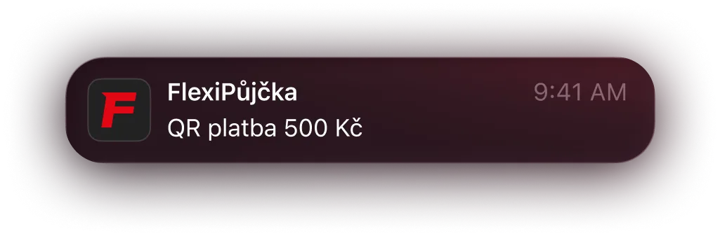 Notifikace: QR platba 500 Kč