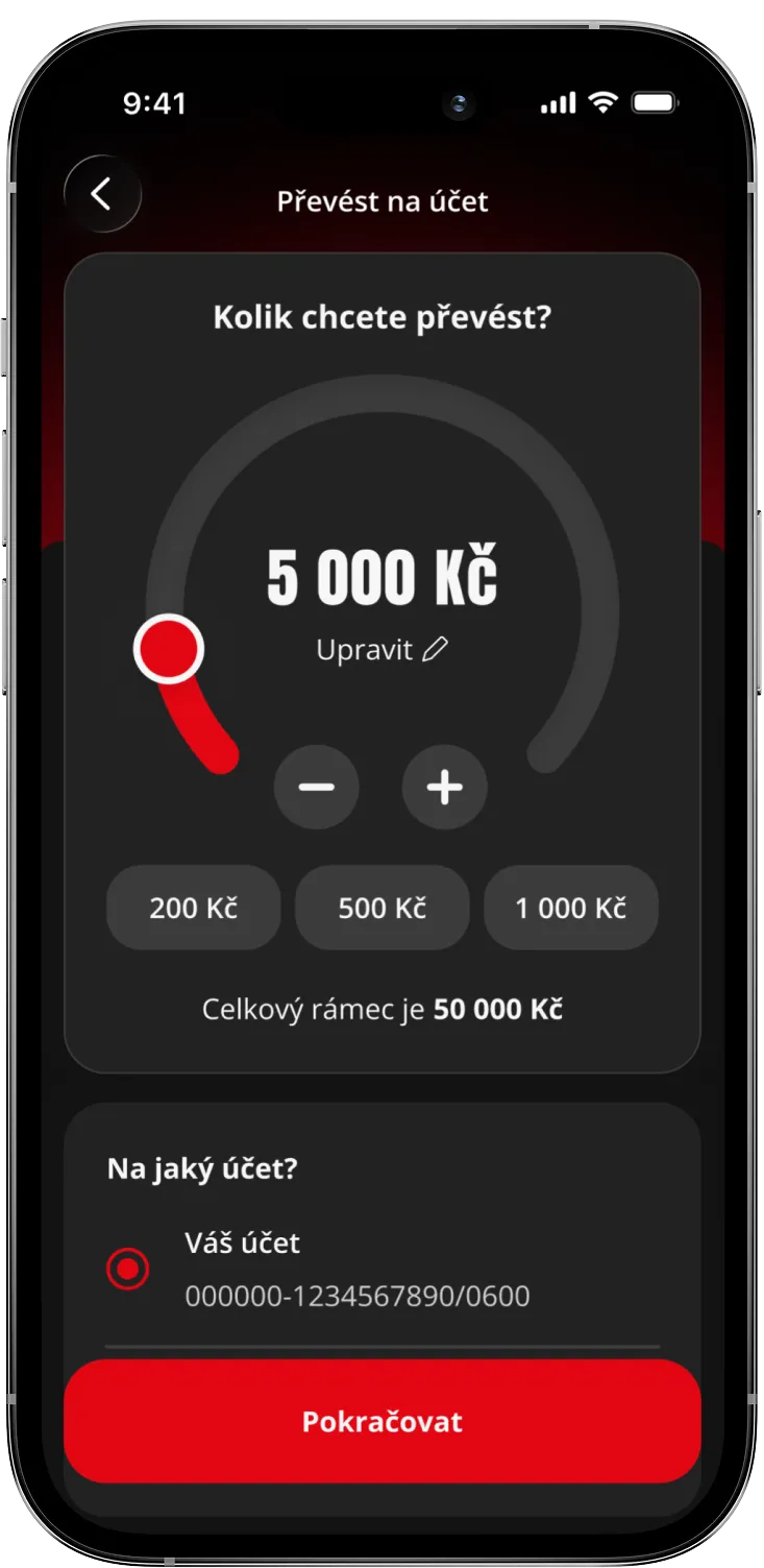 FlexiSplátkáč – obrazovka splacení v mobilní aplikaci