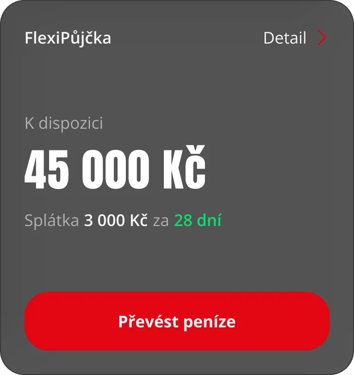 FlexiPůjčka – přehled v aplikaci