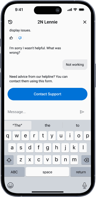 2N Lennie assistant running on a phone