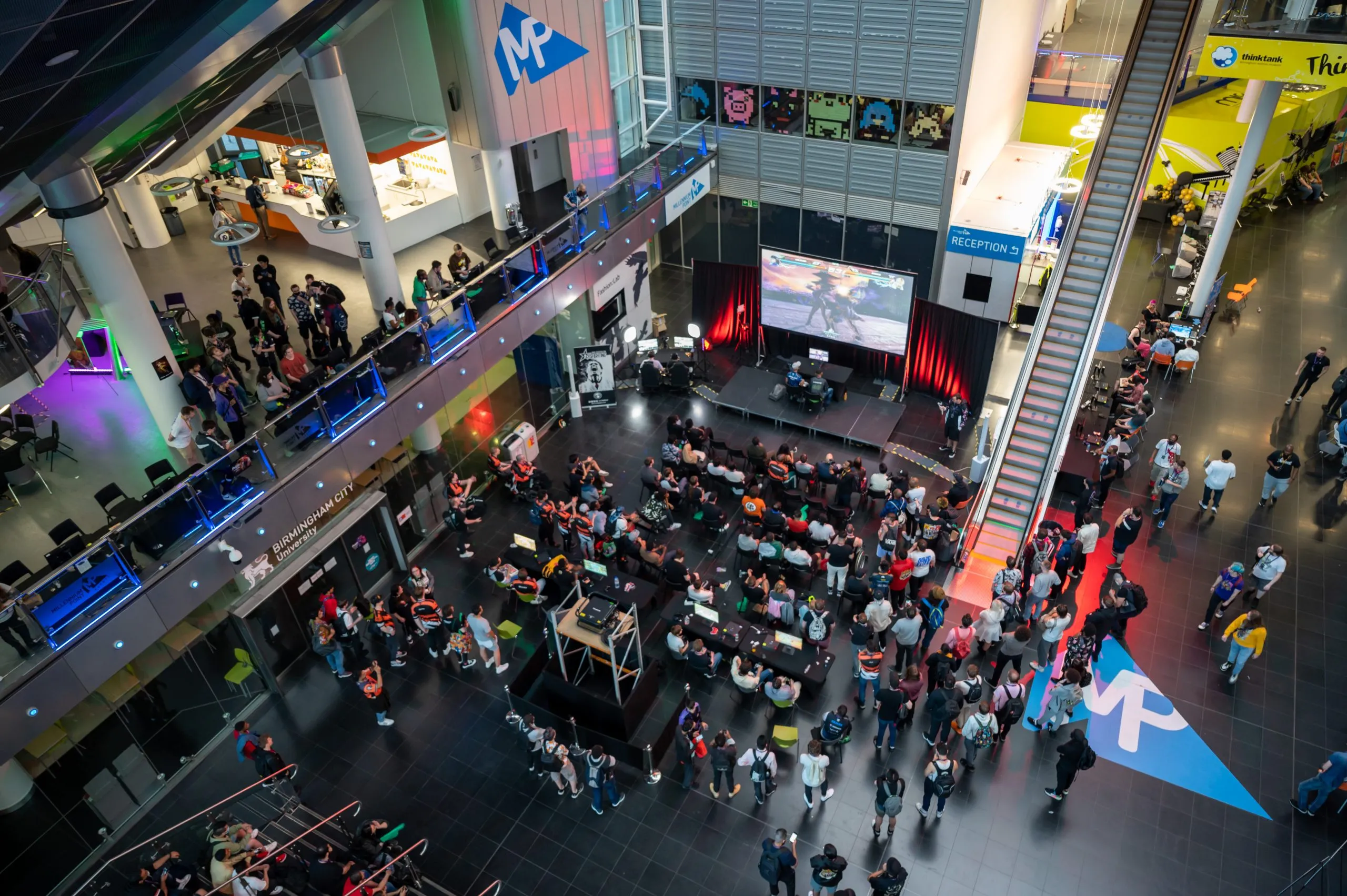 High angle shot of a bustling crowd