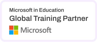 Minecraft in Education Global Training Partner badge with Microsoft logo.