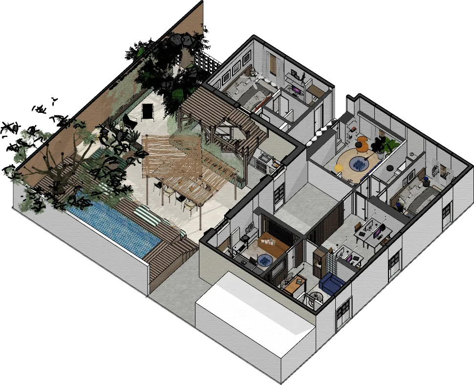 Modern office interior with a blend of natural light, open spaces, and stylish design. The Office Hub Victor et Simon, located in Arles, FRA, offers a comfortable and versatile workspace.