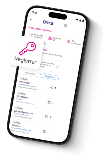 registro de llaves bre-b en la app nequi