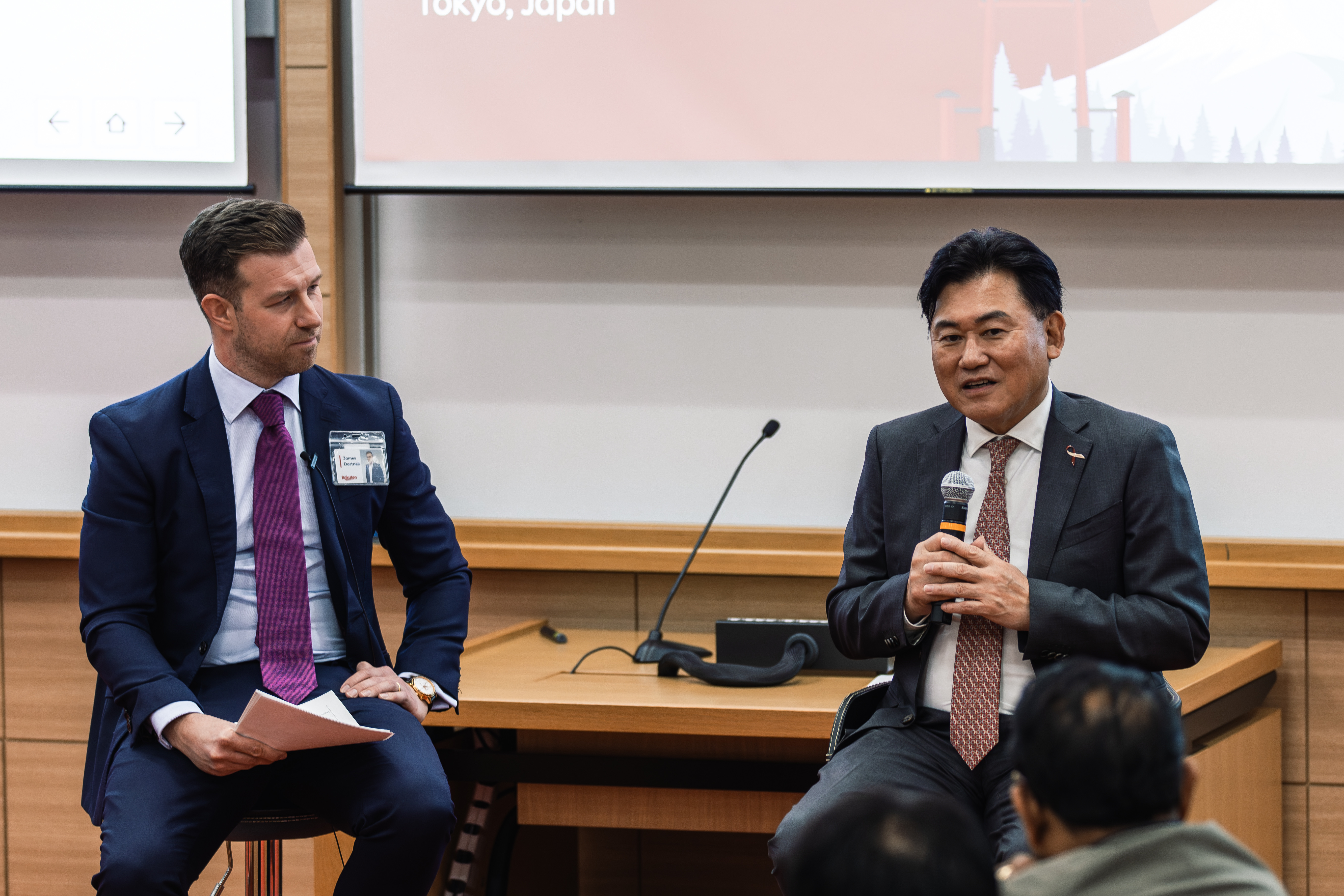 Rakuten Group Chairman and CEO Mickey Mikitani shares his thoughts during a Fireside Chat at the Partner Summit