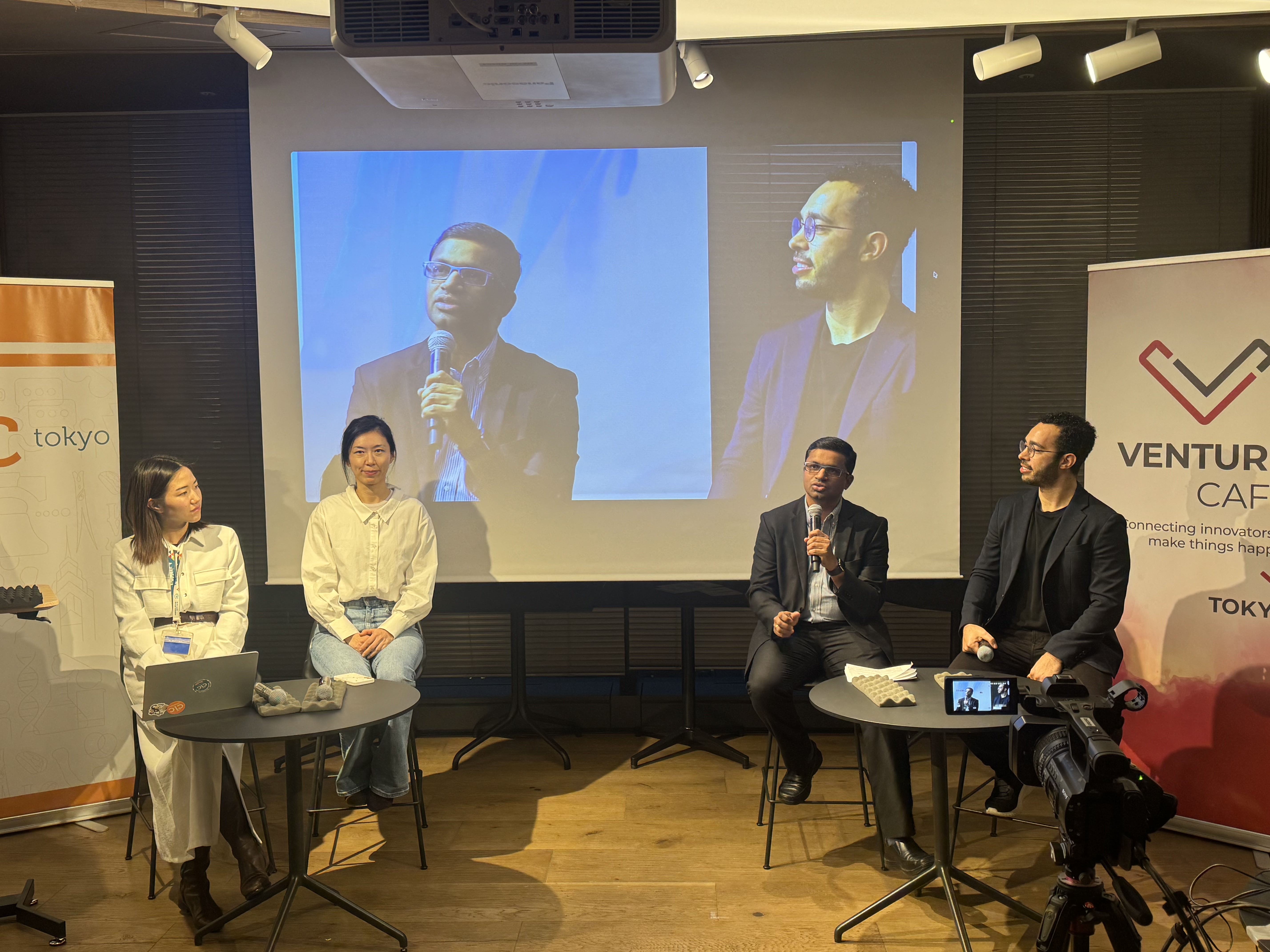 Panel session on “How AI will transform retail, mobility, and real estate decision-making in Japan,” featuring Mo Batran, CEO of xMap; Xinmei Cai, Engineering Director at Google Maps; and S Guruprasad, Vice President of the Chief of Staff Department at Rakuten Symphony.