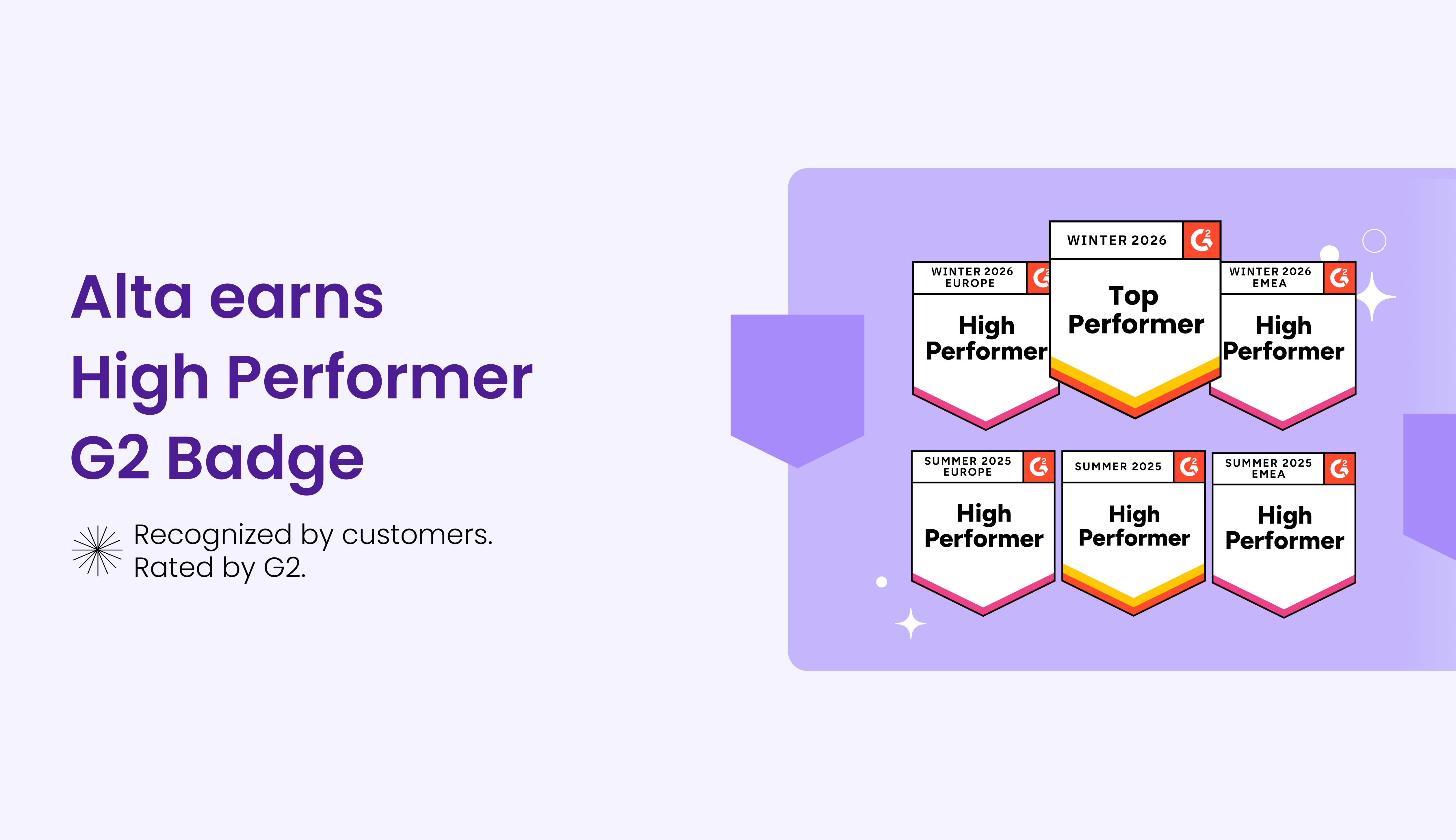 Alta Recognized as a High Performer in G2’s Winter 2026 Reports