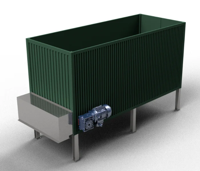 A walking floor container