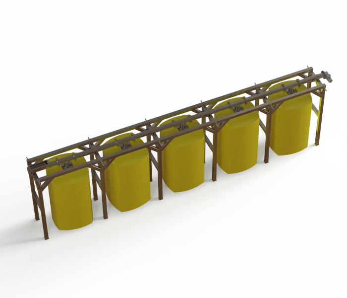 A biochar bagging line