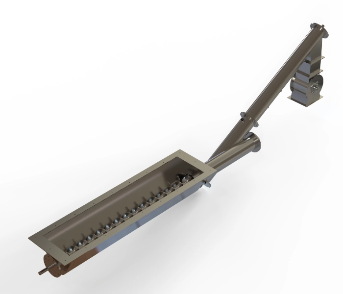 A biochar discharge auger system