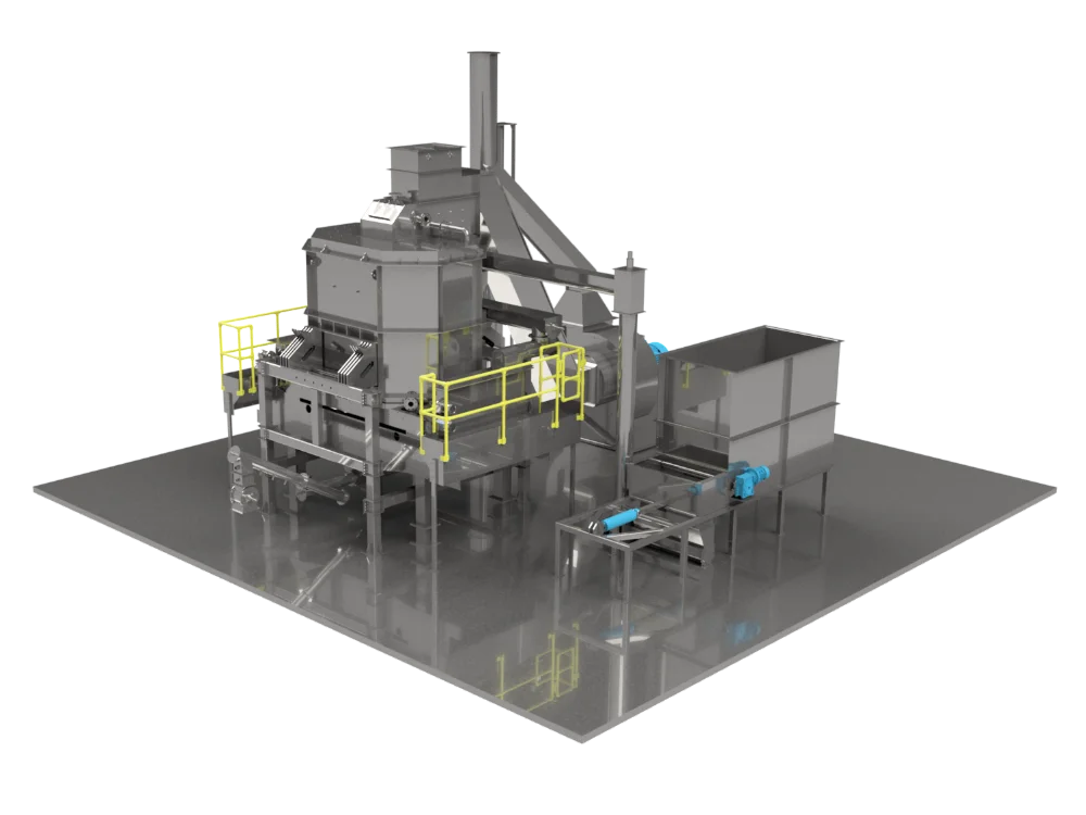 A CAD of one CarboFlow unit and the respective plant equipment