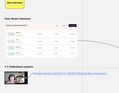 User Brain session screenshot