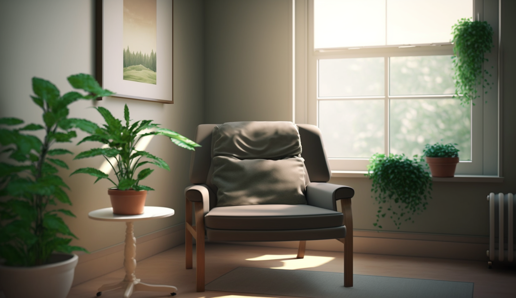 therapist_room_with_comfy_chair_green_plant_window 16_9