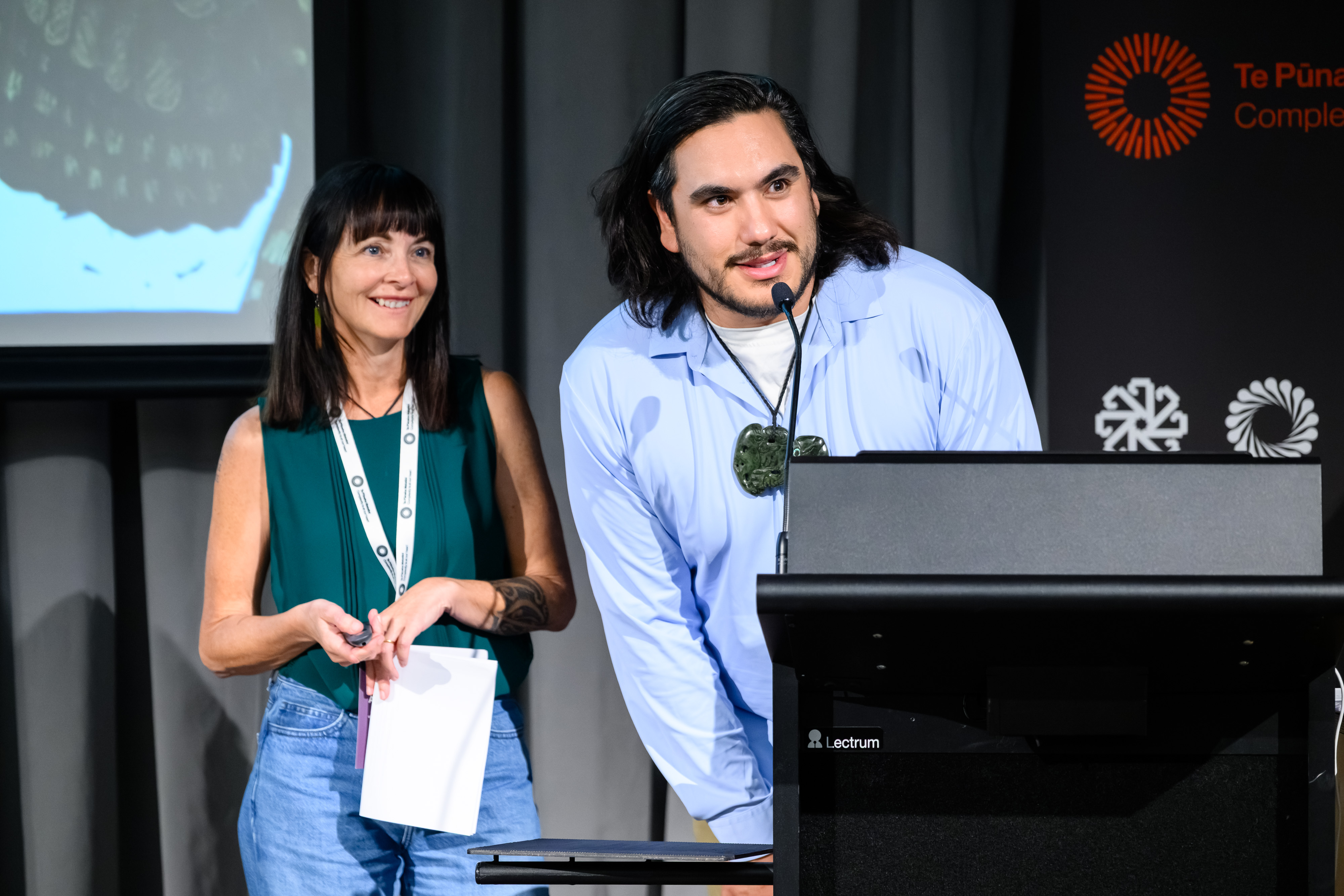 Dr Tanya Allport and Tom Johnson presenting at CCCSS 2026. 