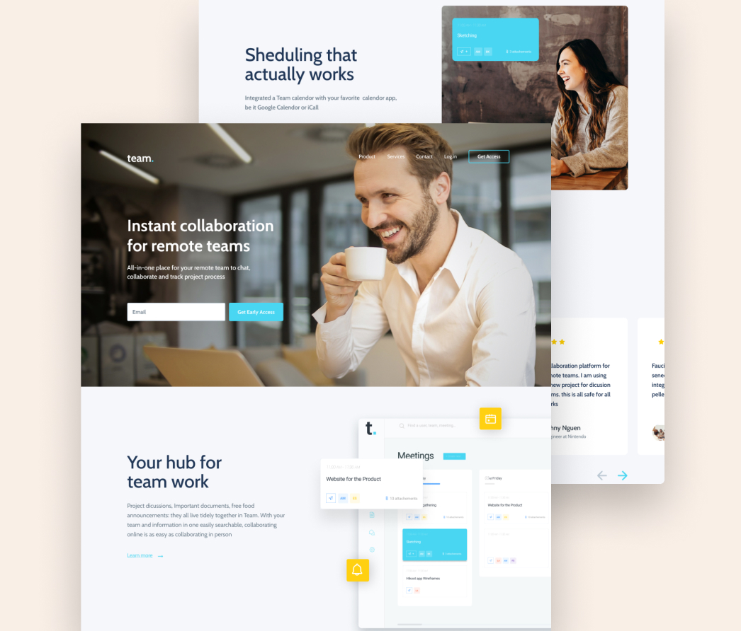 A mockup of a project