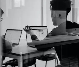 Man looking at computer screen
