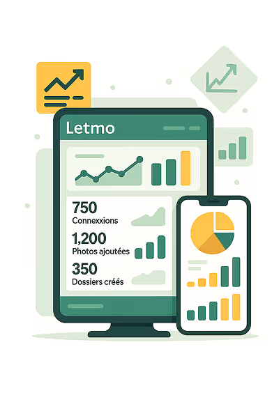 Accédez aux statistiques d'utilisation depuis l'application et au tableau de bord depuis l'espace membre.