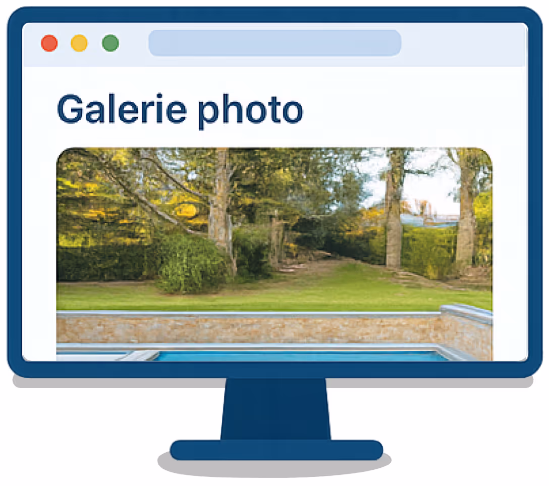 Application Letmo sur ordinateur, partage photo avec les clients et prospects
