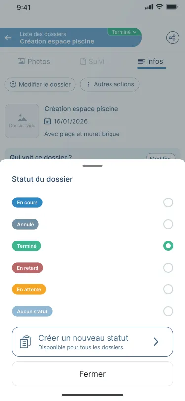 Statut du dossier Letmo