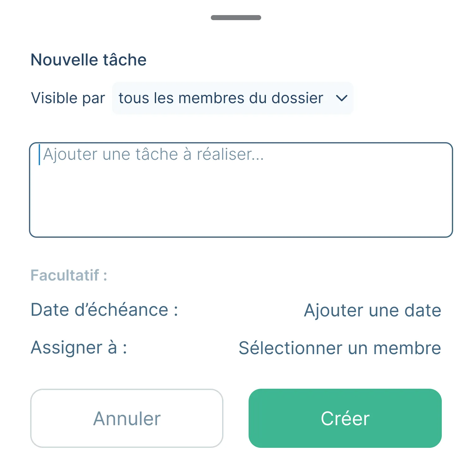 Création d'une tâche dans Letmo