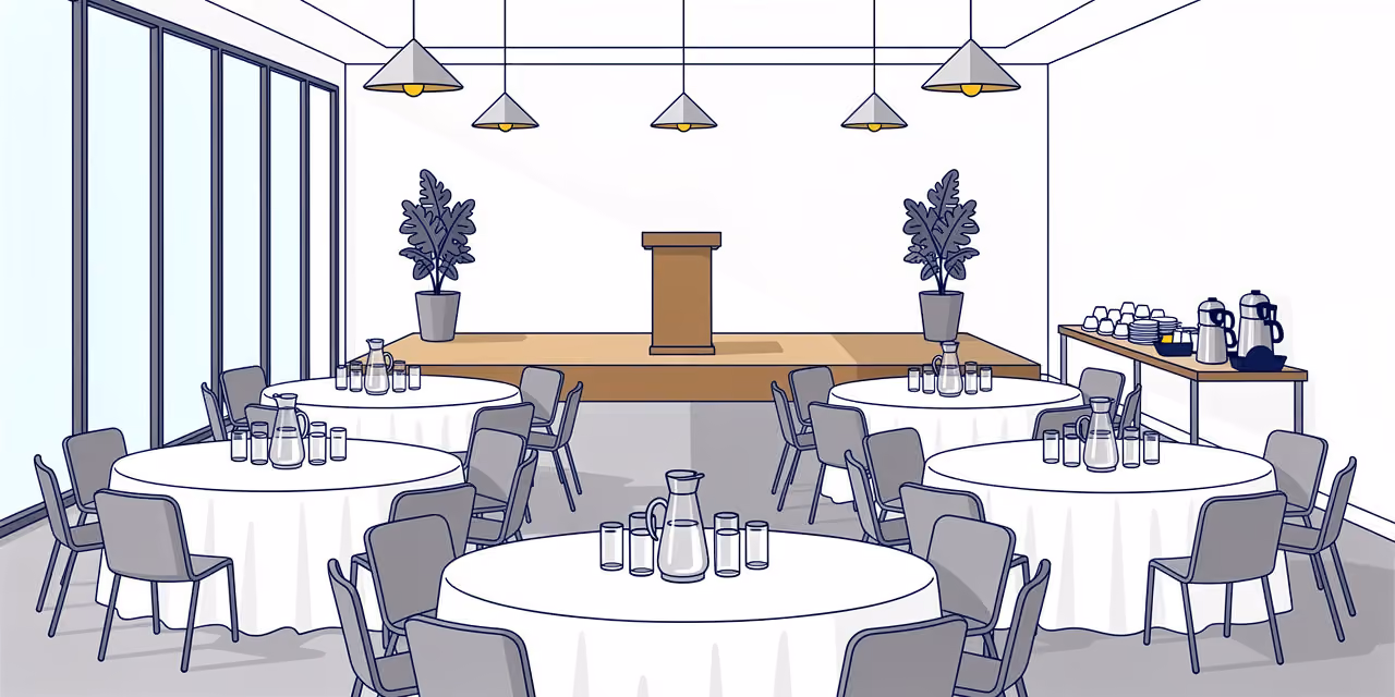 Salle préparée pour un séminaire
