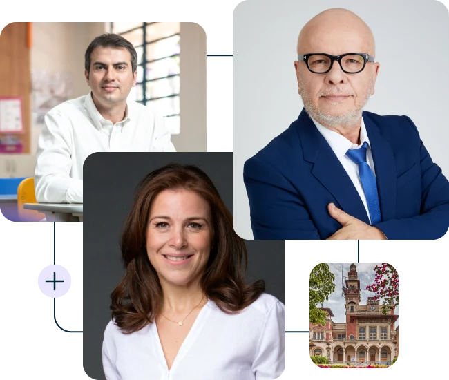 Fotos de palestrantes do Encontro Exclusivo Escolas Educbank.