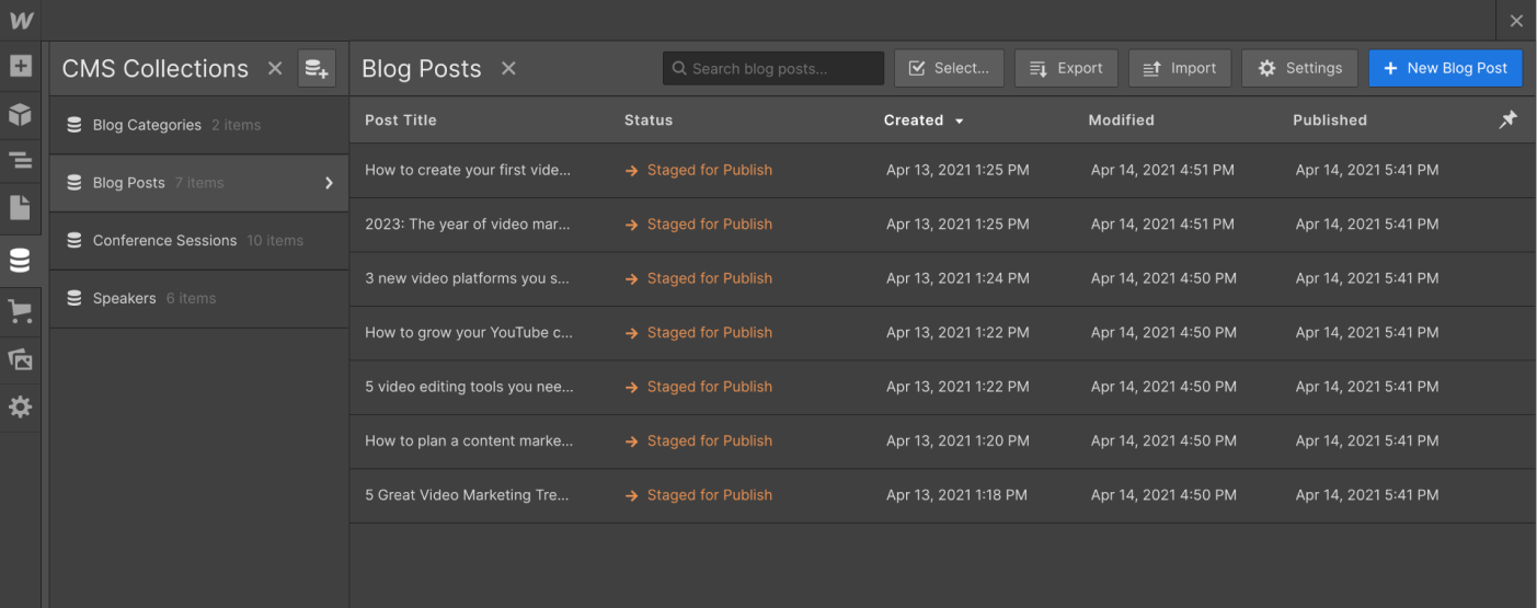 CMS Collection - Conference X Webflow Template