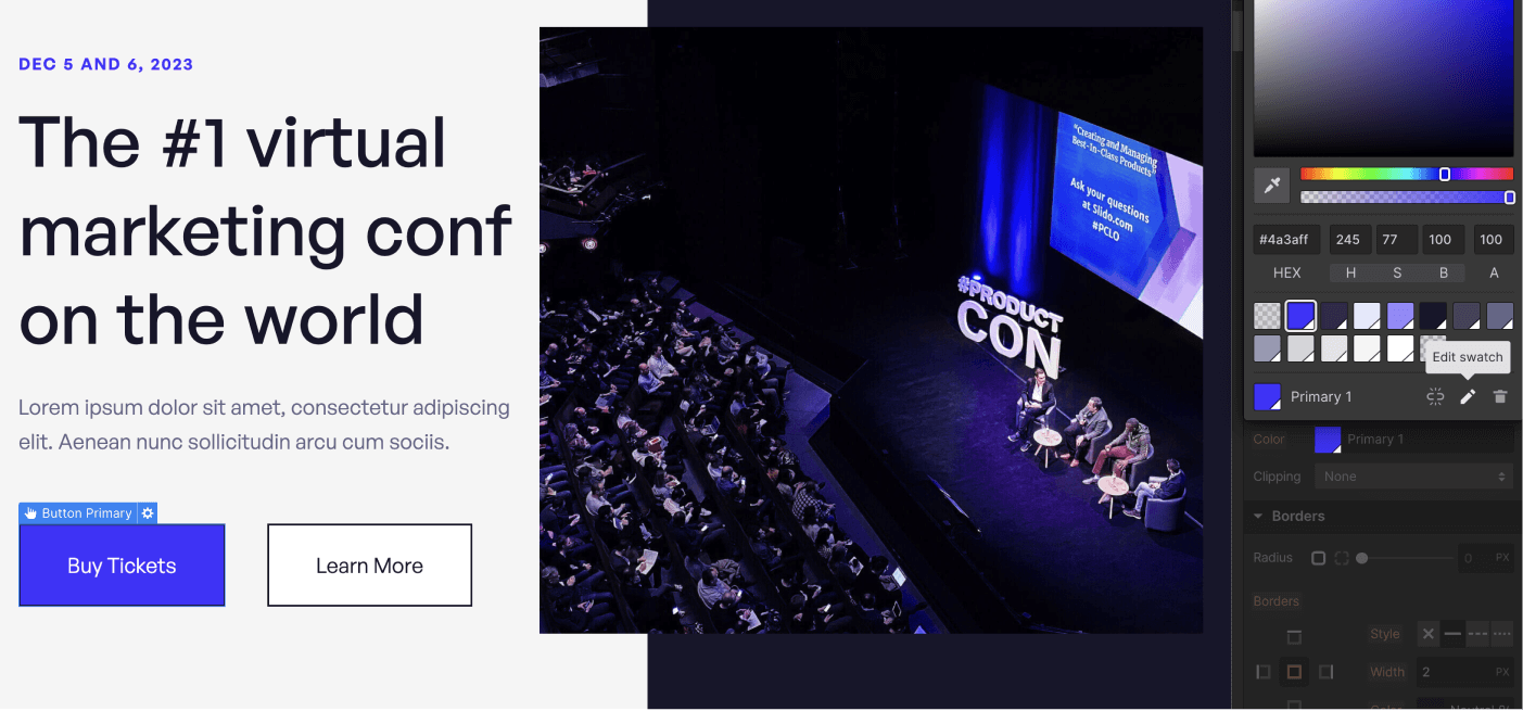 Colors - Conference X Webflow Template