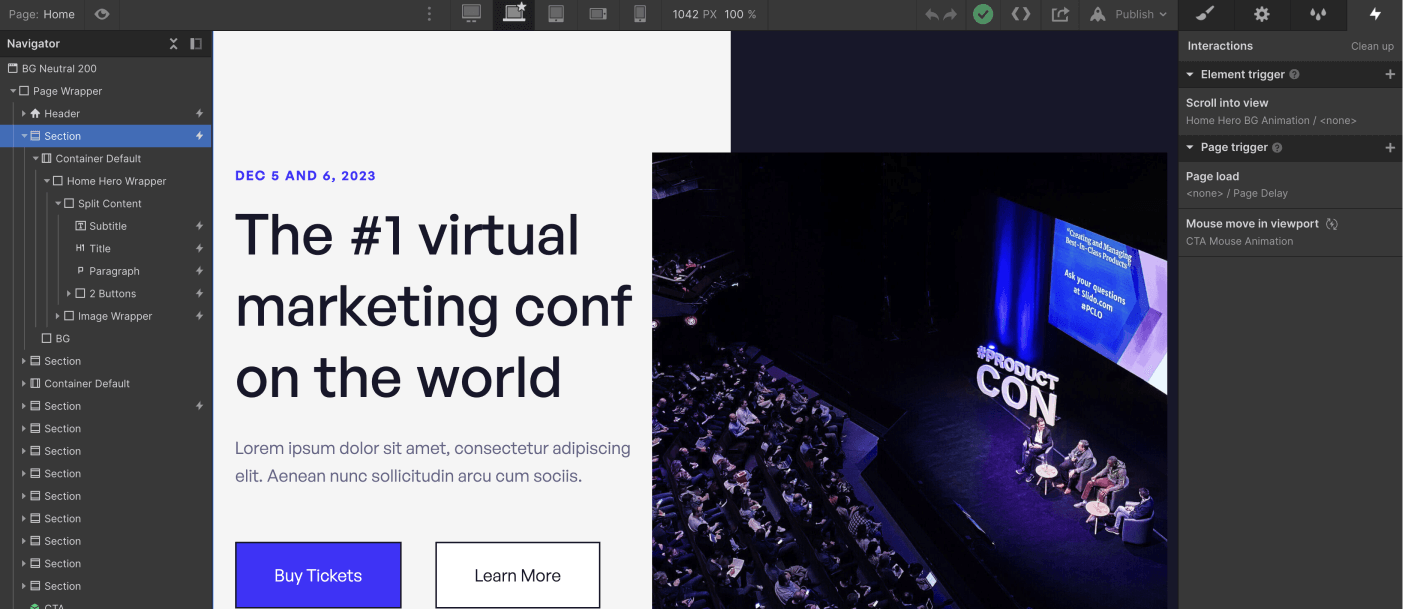 Animations - Conference X Webflow Template