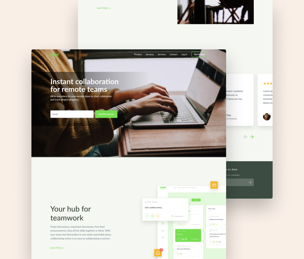 A mockup of a project