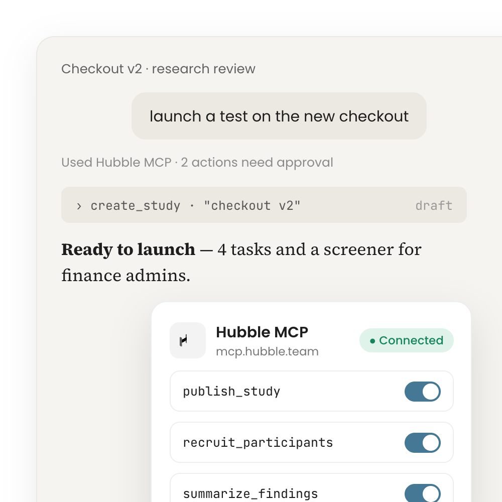 Hubble MCP launching a study with approval