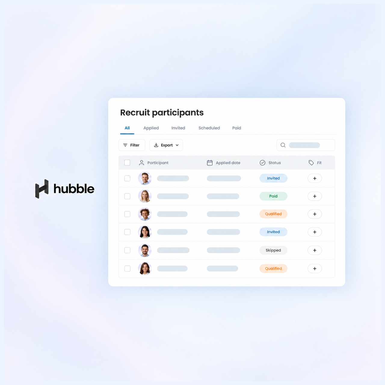 Hubble's Participant Recruitment Integration