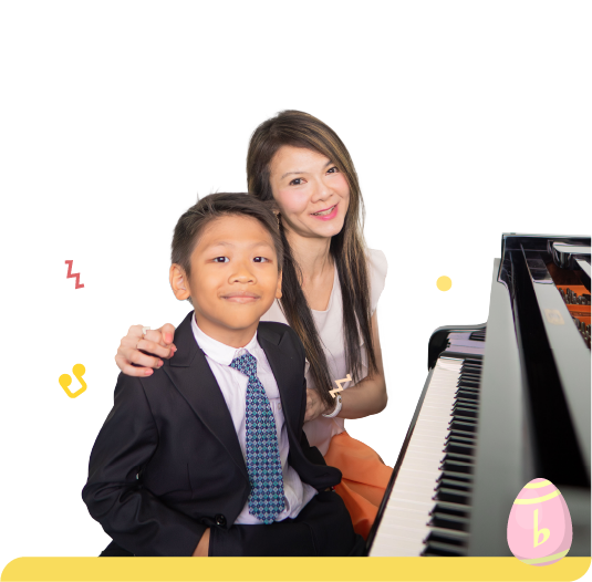 Piano teacher and student at Ossia Music School