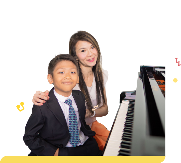 Piano teacher and student at Ossia Music School