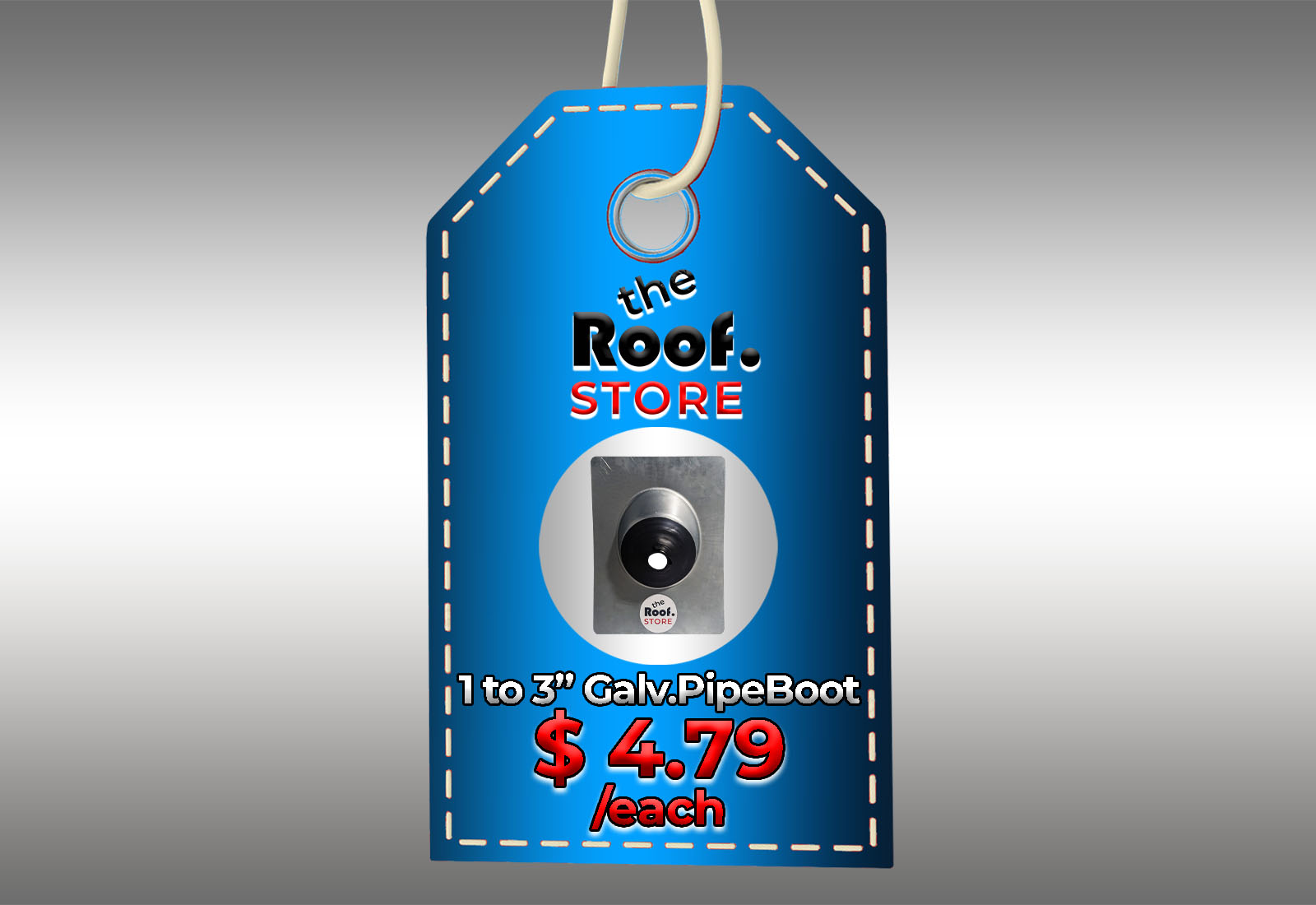 1 to 3 inch Galvanized Pipe Boot $4.79