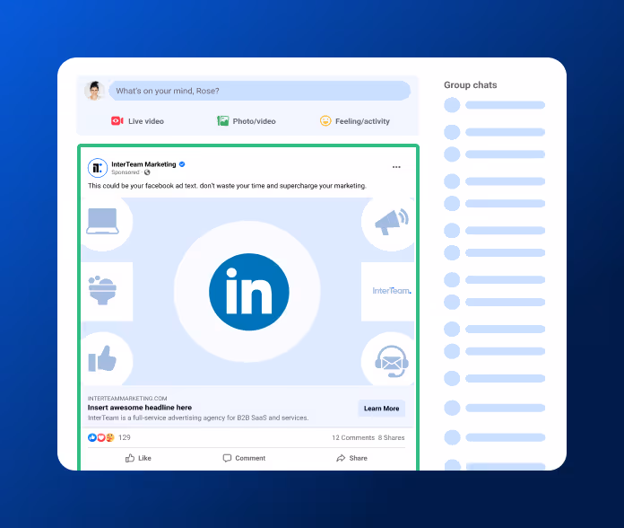 A LinkedIn feed ad created by a linkedin leads advertising agency