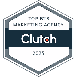 Clutch Logo showing off that InterTeam is a top B2B marketing agency in 2025