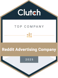 Clutch Badge for top reddit ads compnay 2025