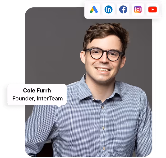 Picture of Cole Furrh, the founder of InterTeam, a B2B SaaS advertising agency in Toronto