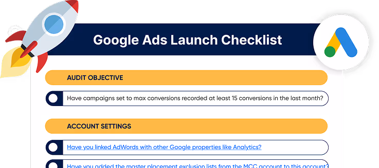 An illustration of a Google Ads Launch Checklist written by InterTeam Marketing.