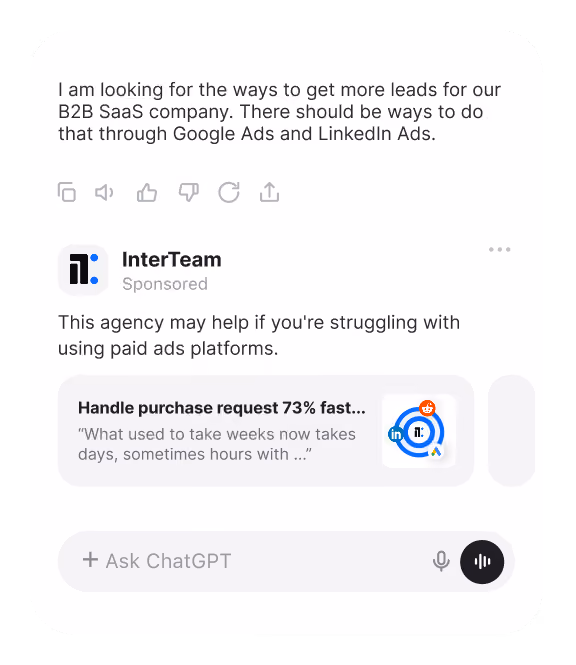 A google search ad created by a top google ads agency for saas