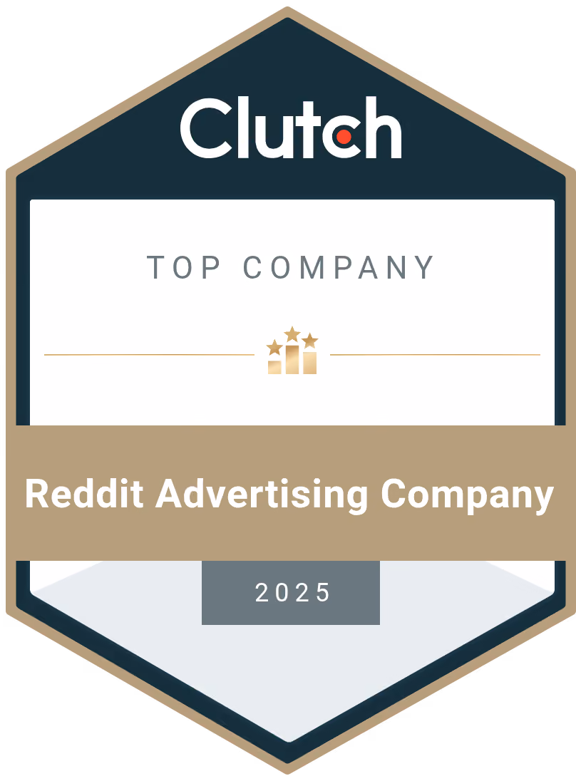 Clutch Badge for top reddit ads compnay 2025
