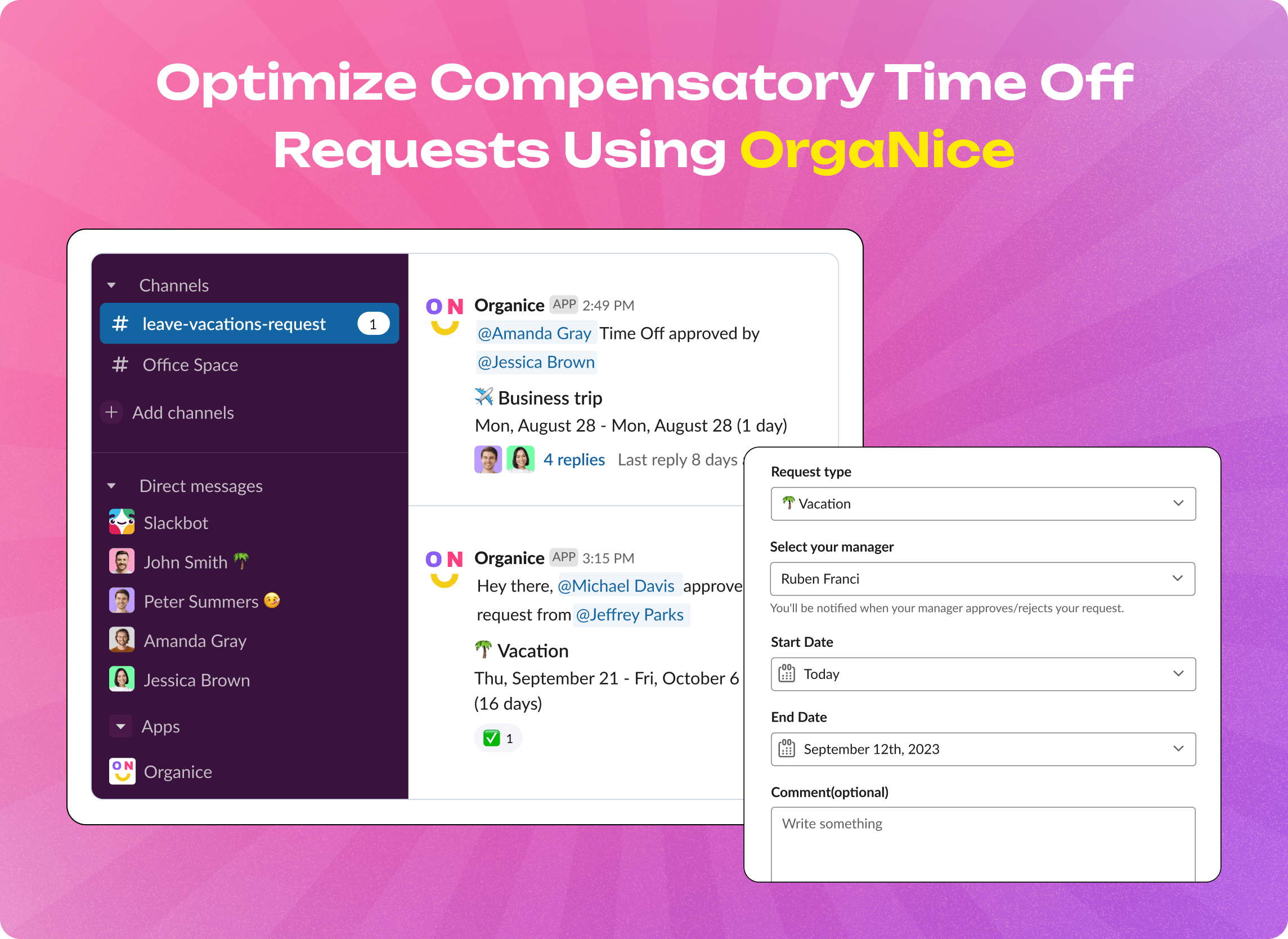 Track Comp Time with OrgaNice