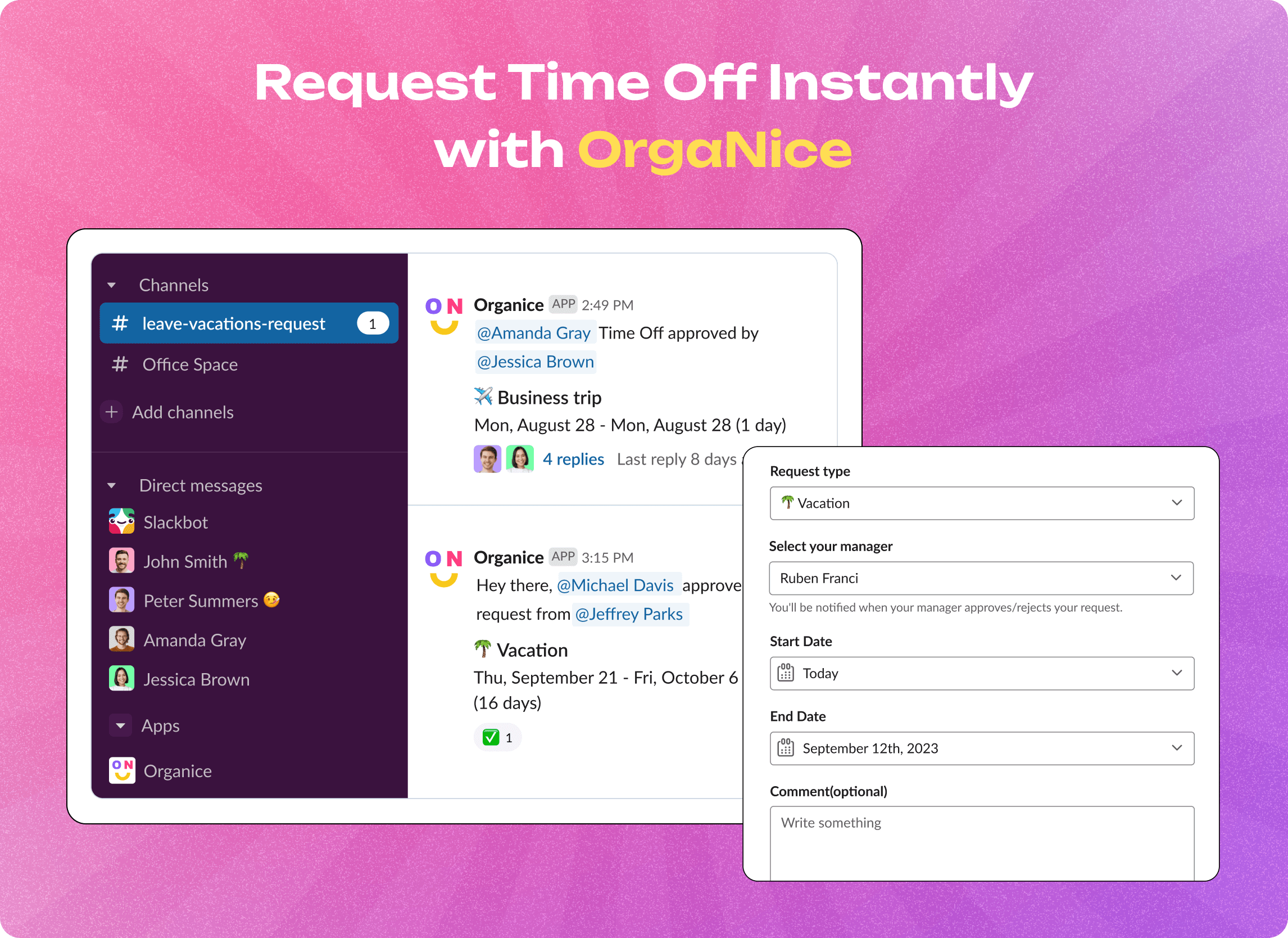 Request Time Off with Ease Using OrgaNice
