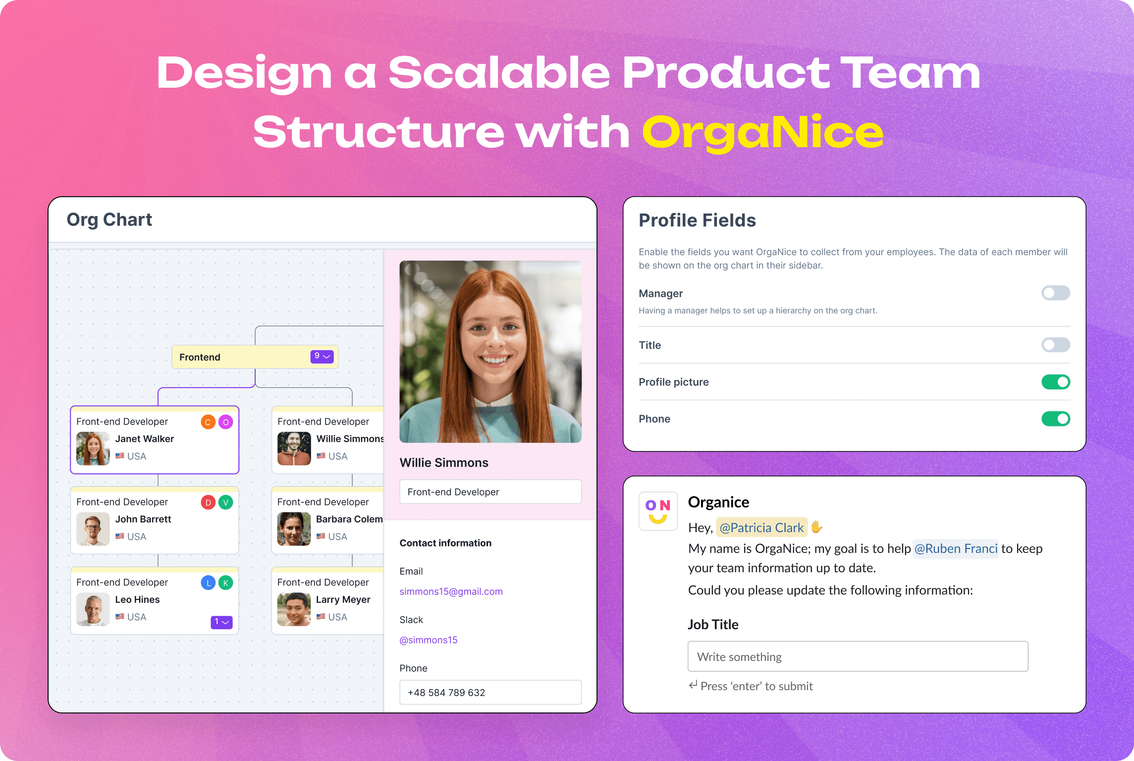 Create a Product Team Structure with OrgaNice 
