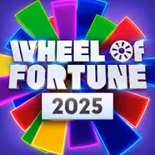 Colorful Wheel of Fortune logo with '2025' below it on a dark blue background.