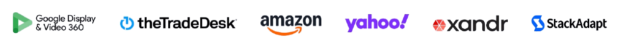 Google Display & Video 360, The Trade Desk, Amazon, Yahoo, Xandr, StackAdapt