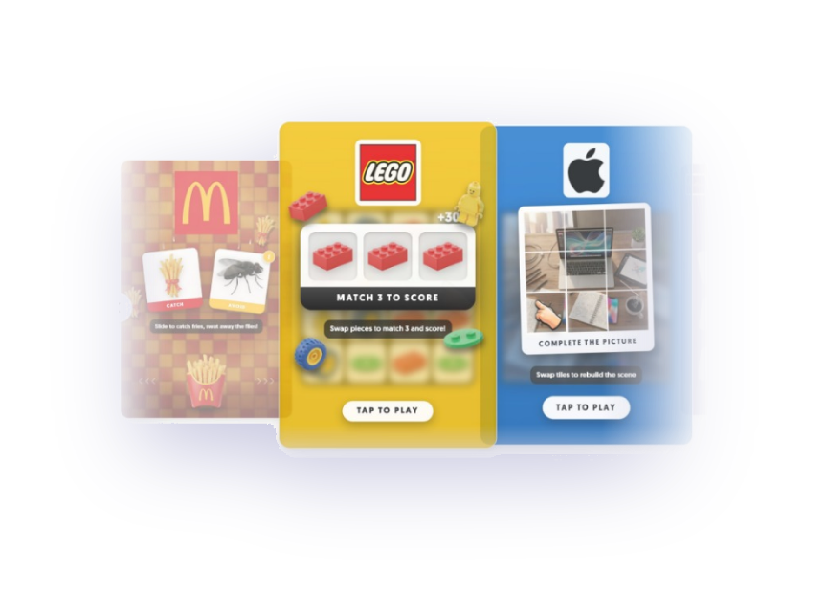 Playable previews for McDonald’s, LEGO and Apple